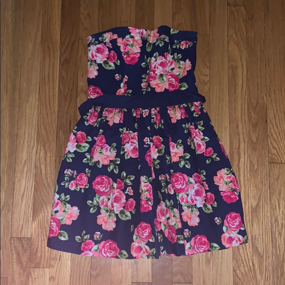 Floral, Strapless Dress
